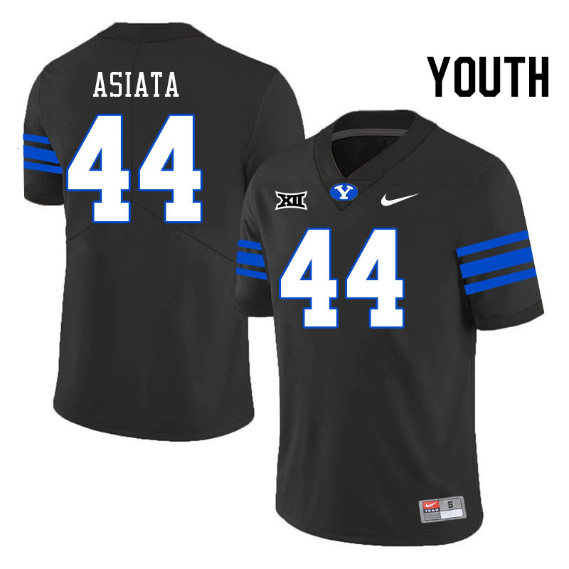 Youth #44 Ephraim Asiata BYU Cougars College Football Jerseys Stitched Sale-Black